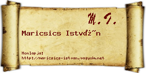 Maricsics István névjegykártya