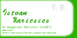 istvan maricsics business card